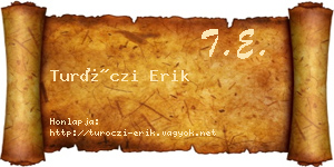Turóczi Erik névjegykártya